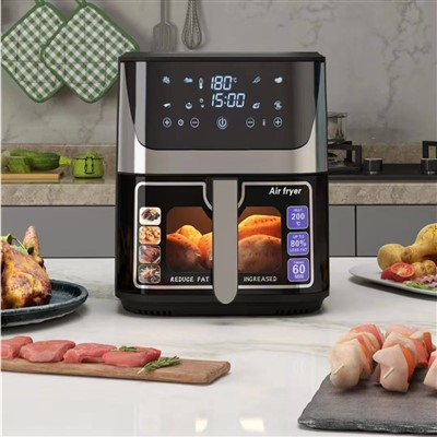 Ekspozisyon dijital Nerjaveèi 10L Air Fryer Deep Electric Pou Kay kwit manje lwil oliv gratis elektrik Deep Air Fryer
